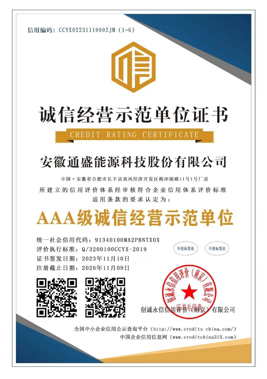 诚信经营示范单位证书